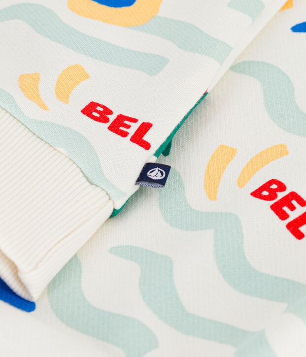 Katoenen sweatshirt met print voor kinderen ecru/multicouleur
