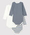 Lot de 3 bodies manches longues bébé variante 1