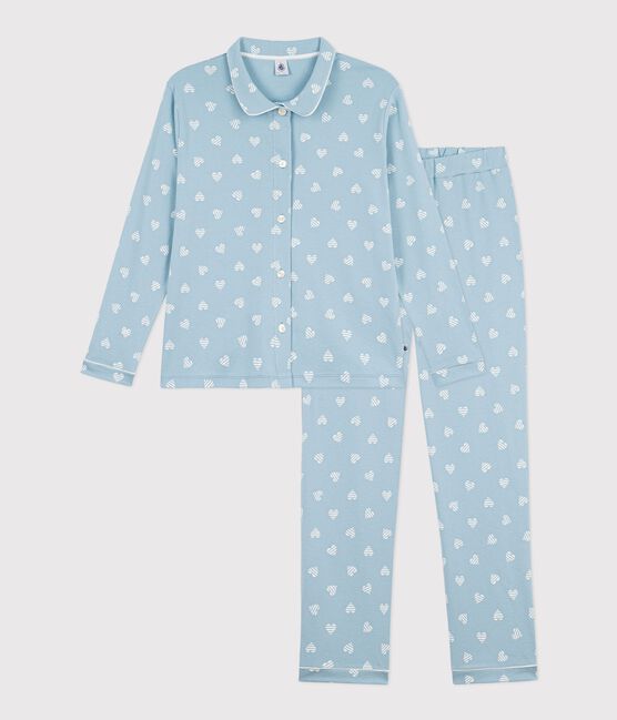 Pyjama boutonné femme en coton imprimé MIMI/ ECUME