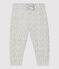Molton broek voor baby's. grijs BELUGA/wit MULTICO