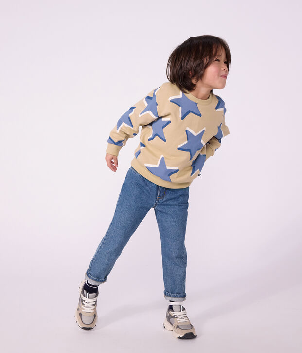 Pantalon enfant cinq poches en denim bleu