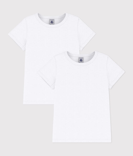 Setje met 2 basic katoenen T-shirts met korte mouw voor kinderen variante 1