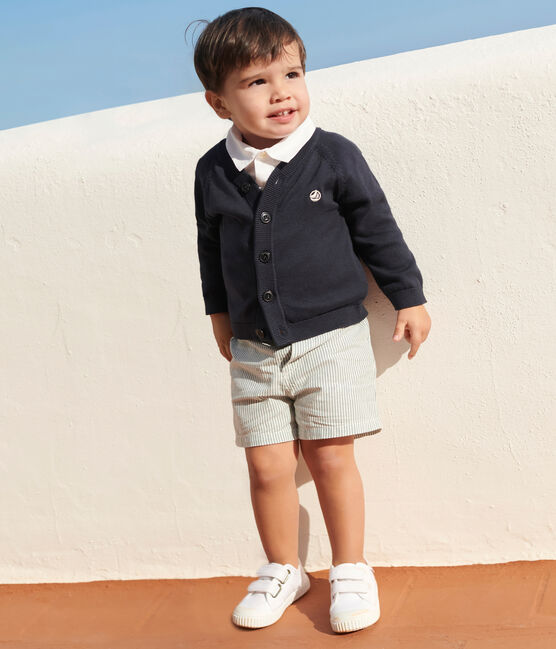Effen katoenen babyvestje blauw SMOKING