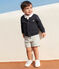Effen katoenen babyvestje blauw SMOKING