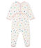 Slaappakje van molton voor babymeisjes wit MARSHMALLOW/wit MULTICO