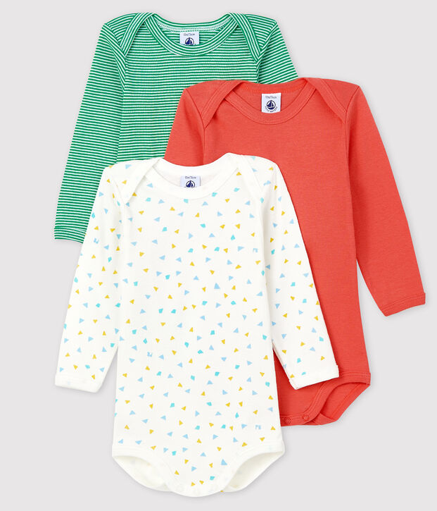 Set van 3 rompertjes met lange mouwen voor baby jongen multicouleur