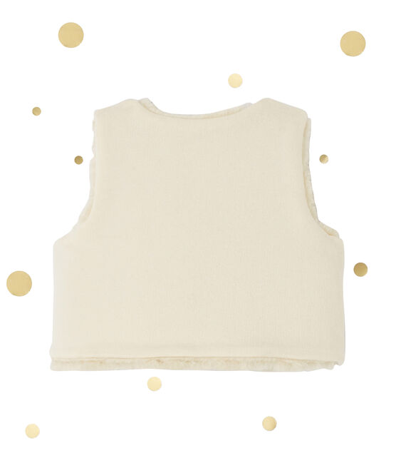 Gilet sans manches bébé fille réversible beige COQUILLE