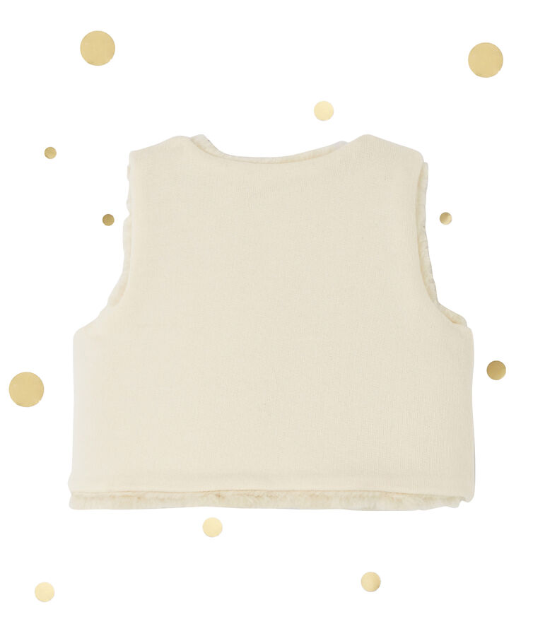 Omkeerbaar mouwloos vest voor babymeisjes beige COQUILLE