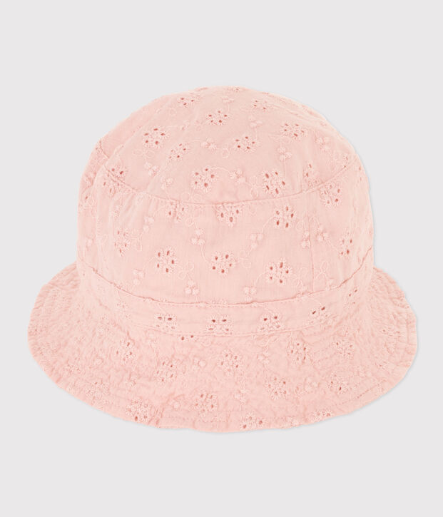 Matrozenhoedje van Engels borduurwerk voor baby's roze