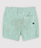 Short rayé en serge craquante bébé garçon blanc MARSHMALLOW/vert GAZON