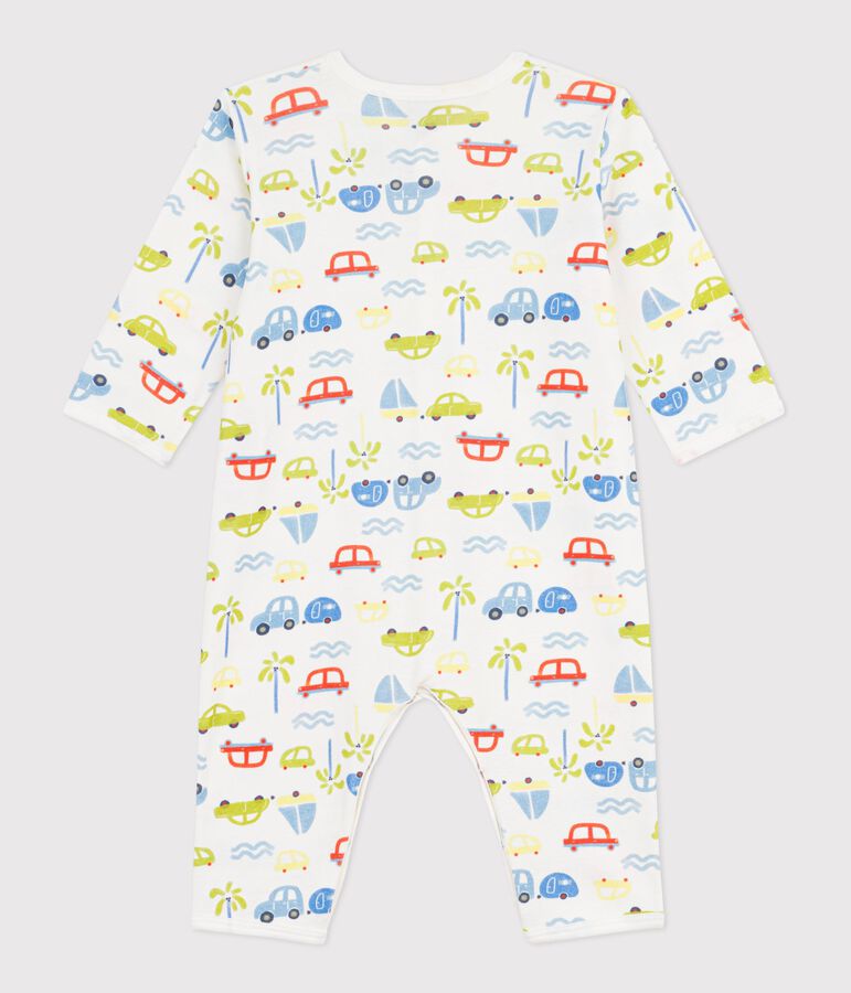 Pyjama b&eacute;b&eacute; en coton sans pieds imprim&eacute; voitures blanc MARSHMALLOW/blanc MULTICO
