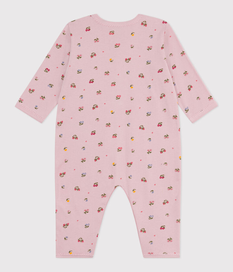 Pyjama b&eacute;b&eacute; en coton sans pieds imprim&eacute; fleuri rose/multicouleur