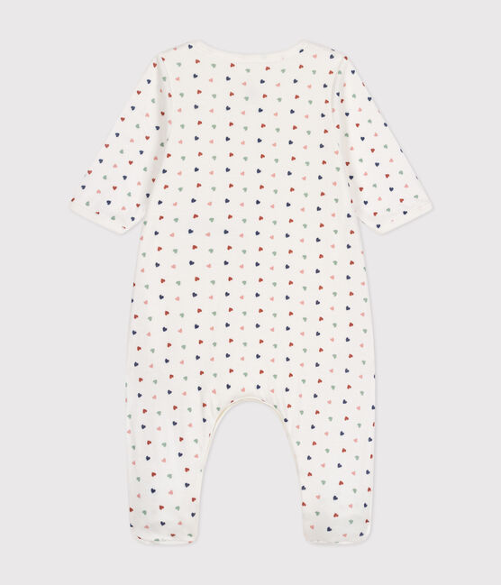 Bodyjama imprimés mini cœurs en tubique bébé blanc MARSHMALLOW/blanc MULTICO