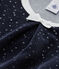 Chemise de nuit fille en bouclette velours bleu SMOKING/gris ARGENT