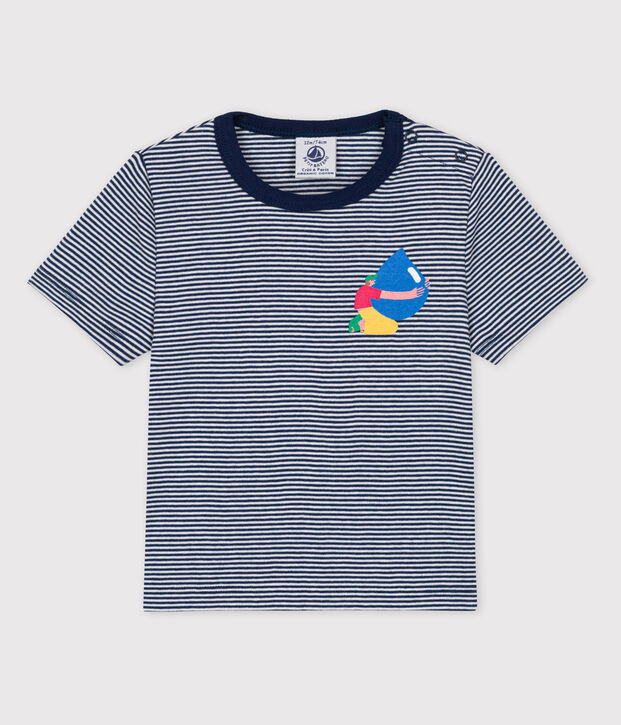 Petit Bateau x Water Family T-shirt voor baby's blauw/wit