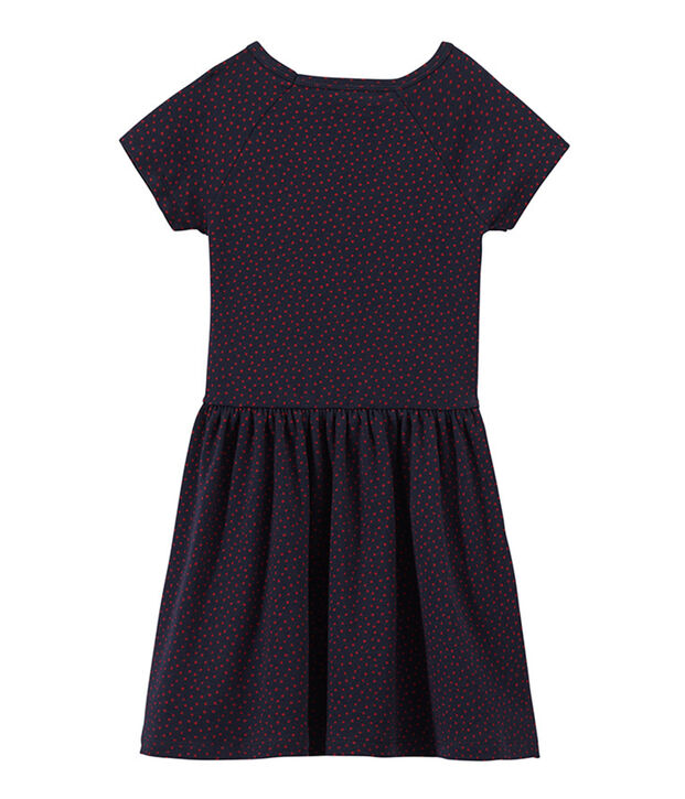 Meisjesjurk met stippen wit/groen/multicouleur