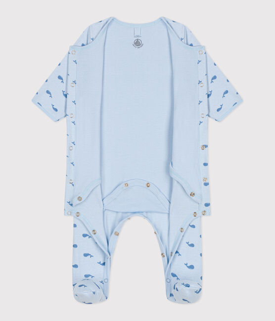 Bodyjama bébé en tubique baleine bleu TOUDOU/ ALASKA