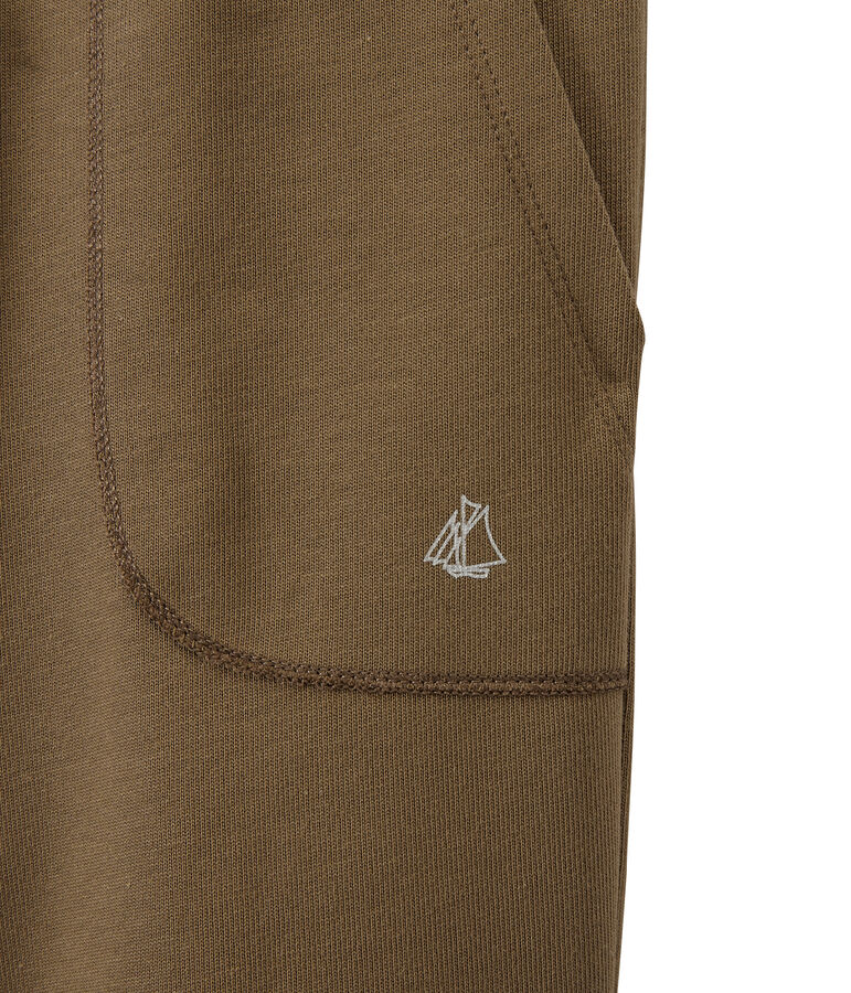 Jongensbermuda in zware jersey bruin SHITAKE