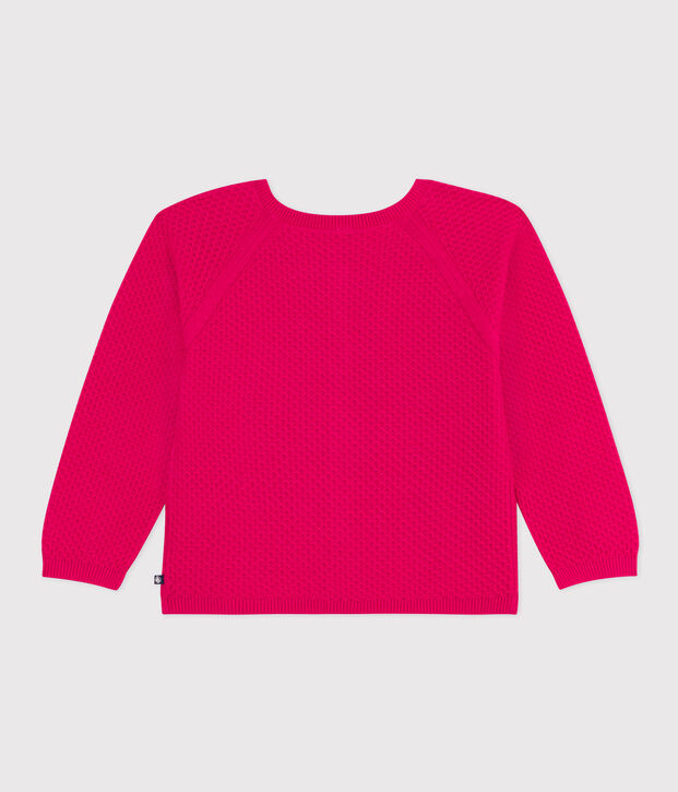 Cardigan en coton enfant fille rose vif