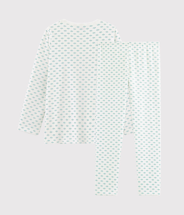 Pyjama meisje van tubic wit/multicouleur