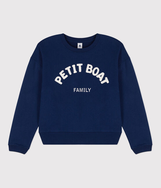 Katoenen sweatshirt voor dames blauw MEDIEVAL