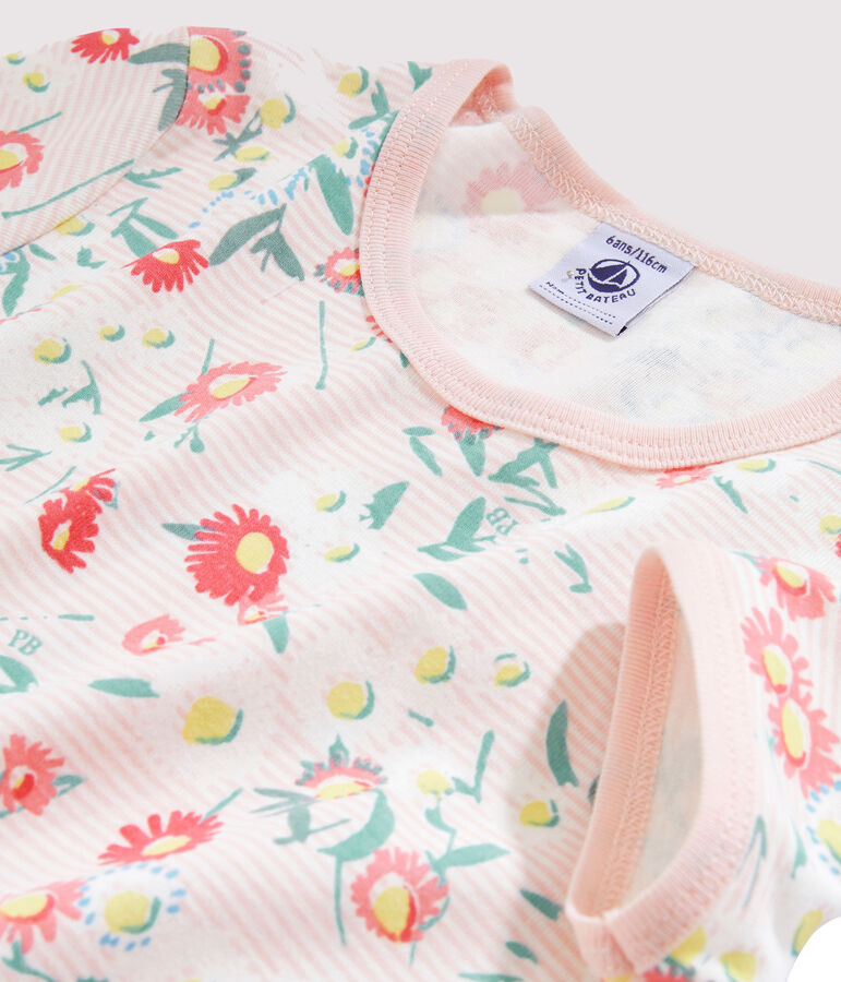 Nachthemd van gebreide stof voor meisjes wit/multicouleur