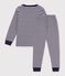 Gestreepte kinderpyjama in tubic blauw/ecru