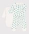 Ensemble 3 pièces bébé imprimé végétal en molleton bio blanc MARSHMALLOW/vert GAZON