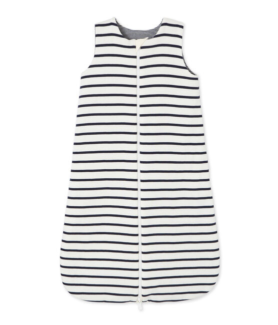 Gigoteuse réversible bébé en côte beige COQUILLE/bleu ABYSSE