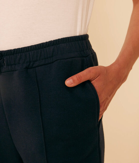 Pantalon en coton et élasthanne femme bleu SMOKING