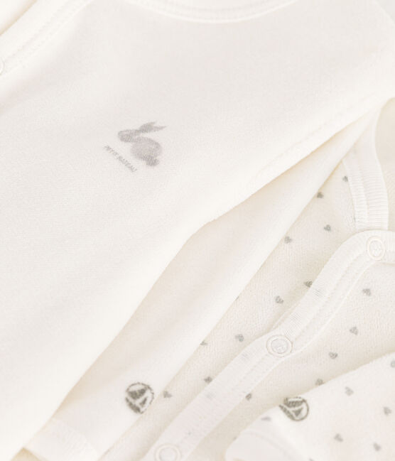 Setje met 2 fluwelen babypyjama's variante 1