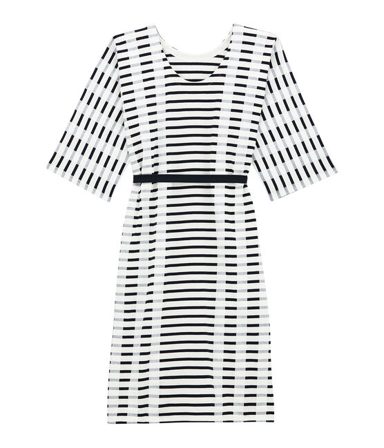 Robe kimono pour femme blanc MARSHMALLOW/bleu SMOKING