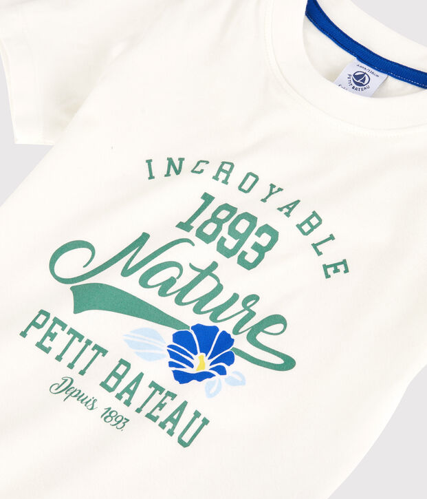Jersey T-shirt met korte mouwen voor jongens wit
