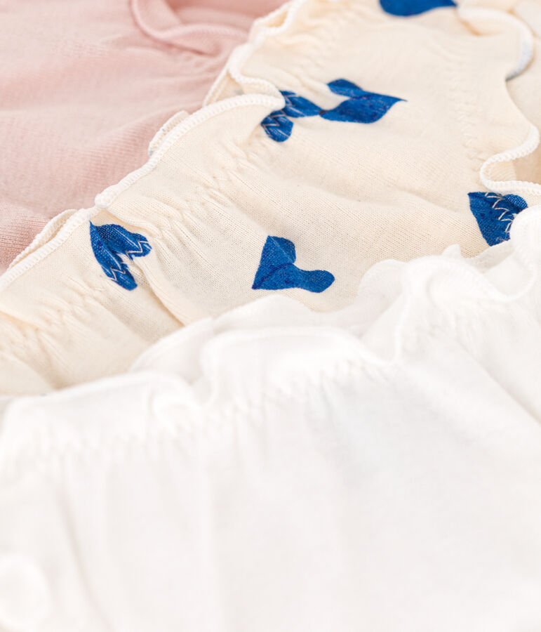 Lot de 3 culottes c&oelig;ur en coton petite fille multicouleur