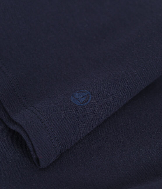 Dames-T-shirt L'Iconique met lange mouwen in effen ribstof voor dames blauw SMOKING