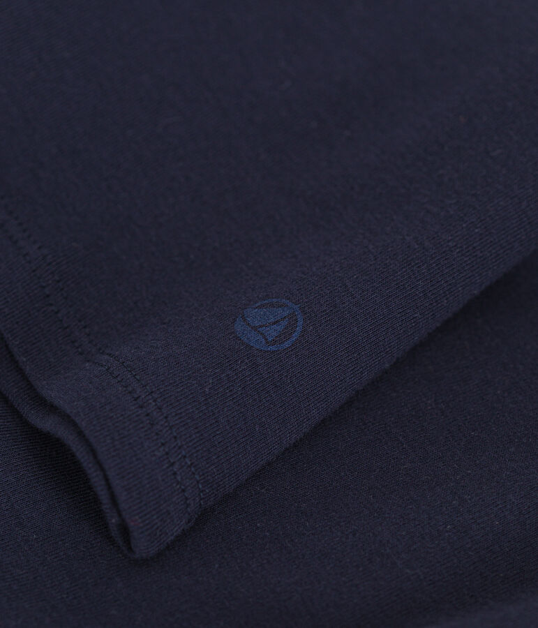 Dames-T-shirt L'Iconique met lange mouwen in effen ribstof voor dames blauw