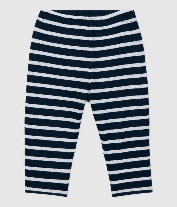 Katoenen broek baby. blauw/MARSHMALLOW ARGENT BRILLANT