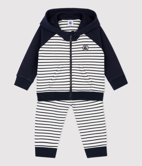 Joggingspak van molton baby. blauw SMOKING/wit MARSHMALLOW