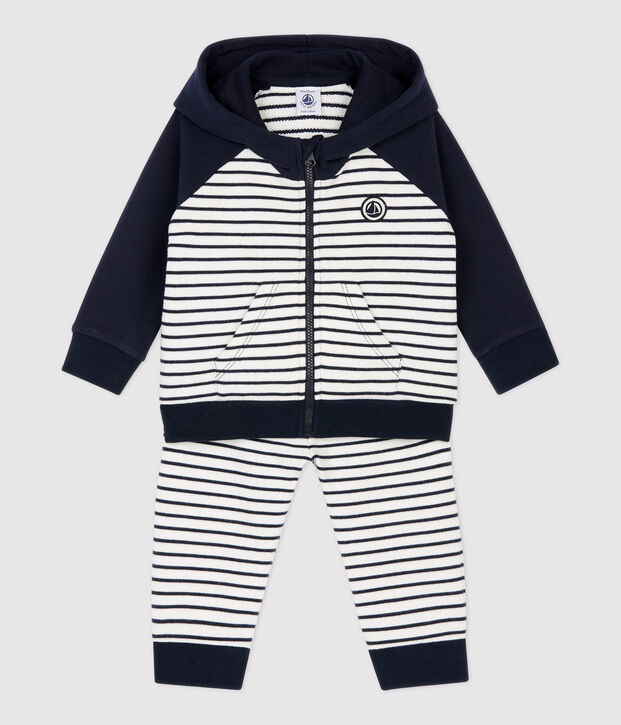 Ensemble jogging molleton b&eacute;b&eacute;. bleu/blanc