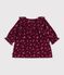 Robe b&eacute;b&eacute; en velours manches longues imprim&eacute;e &agrave; fleurs rouge/multicouleur