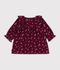 Fluwelen babyjurkje met lange mouwen en bloemenprint rood/multicouleur