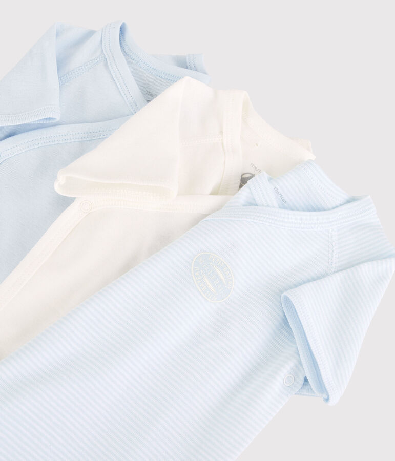 Lot de 3 bodies b&eacute;b&eacute; en coton biologique multicouleur