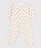 Bodyjama sans pieds imprimé bébé en coton blanc MARSHMALLOW/ ECUREUIL