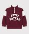 Effen katoenen sweatshirt met colorblock en schipperskraag voor kinderen rood/ecru