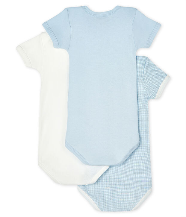 Drie rompertjes korte mouwen baby multicouleur