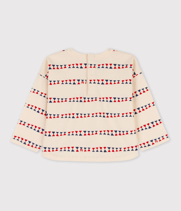 Tee-shirt manches longues b&eacute;b&eacute; imprim&eacute; en coton &eacute;cru/multicouleur