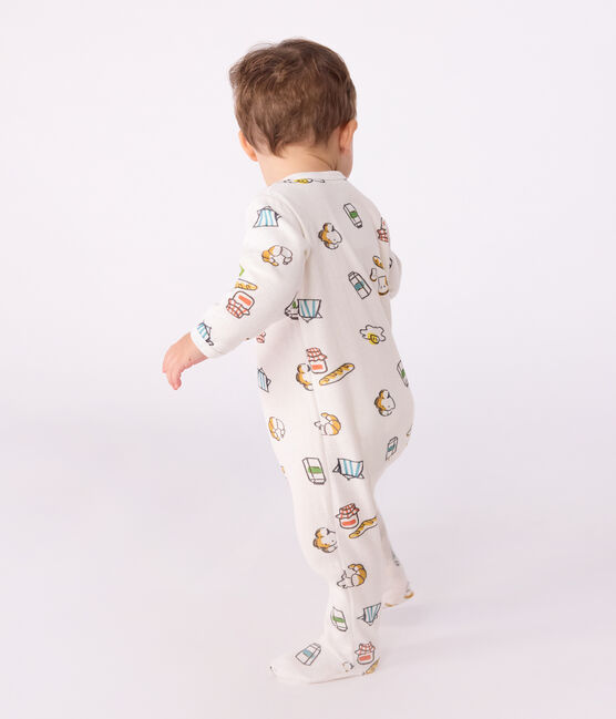 Pyjama bébé en tubique imprimé blanc MARSHMALLOW/blanc MULTICO