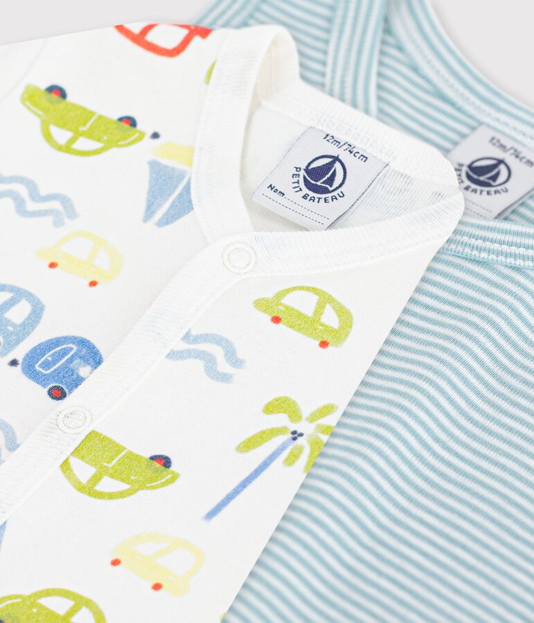 Lot de combinaisons courtes b&eacute;b&eacute; en coton imprim&eacute; variante 1