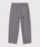 Kinderbroek met bandplooitjes van katoenflanel grijs