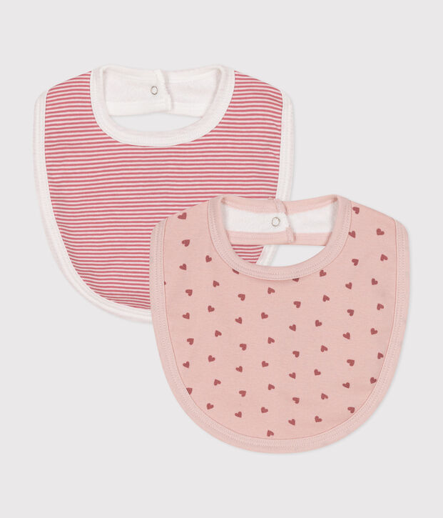 Lots de deux bavoirs b&eacute;b&eacute; en coton multicouleur